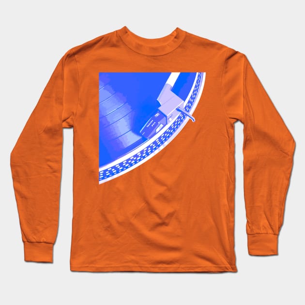 Blue Vinyl Record Long Sleeve T-Shirt by callingtomorrow